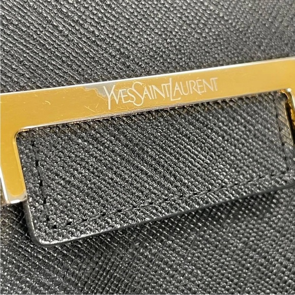 Yves Saint Laurent Black Wallet with Gold Detail - Picture 12 of 13
